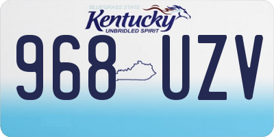 KY license plate 968UZV