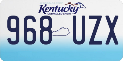 KY license plate 968UZX