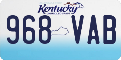 KY license plate 968VAB