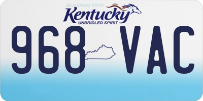 KY license plate 968VAC