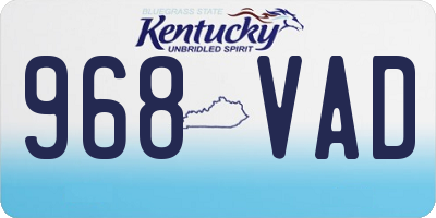 KY license plate 968VAD