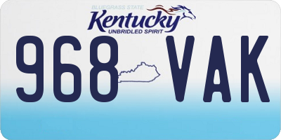 KY license plate 968VAK