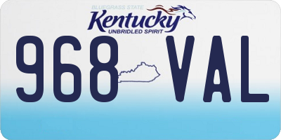 KY license plate 968VAL