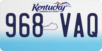 KY license plate 968VAQ