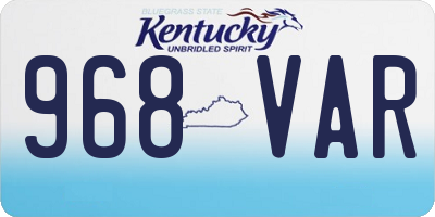KY license plate 968VAR