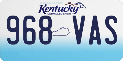 KY license plate 968VAS