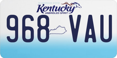 KY license plate 968VAU