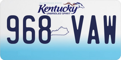 KY license plate 968VAW
