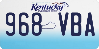 KY license plate 968VBA