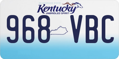 KY license plate 968VBC