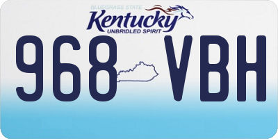 KY license plate 968VBH