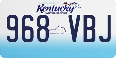 KY license plate 968VBJ
