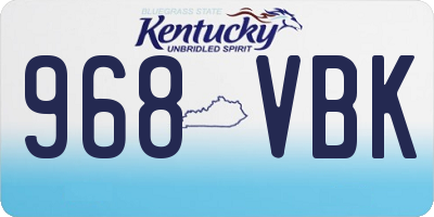 KY license plate 968VBK