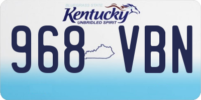 KY license plate 968VBN