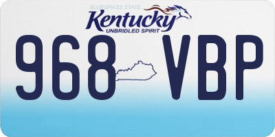 KY license plate 968VBP
