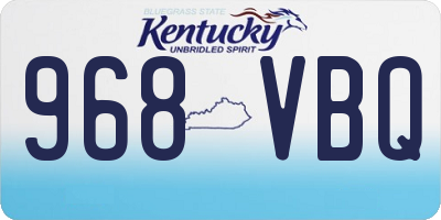 KY license plate 968VBQ