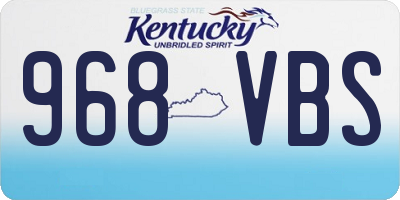 KY license plate 968VBS