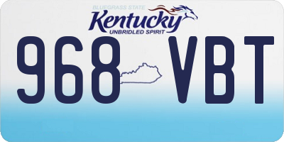 KY license plate 968VBT