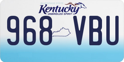 KY license plate 968VBU