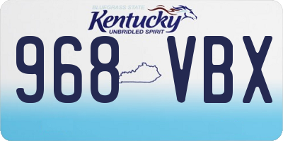 KY license plate 968VBX