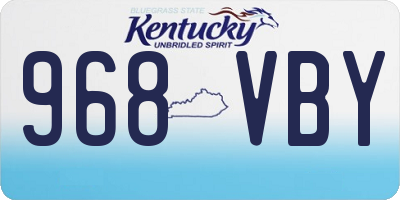 KY license plate 968VBY