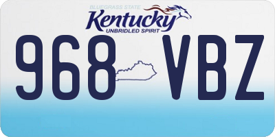 KY license plate 968VBZ