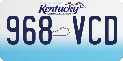 KY license plate 968VCD