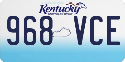 KY license plate 968VCE