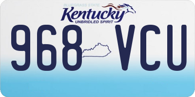 KY license plate 968VCU
