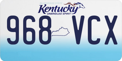 KY license plate 968VCX