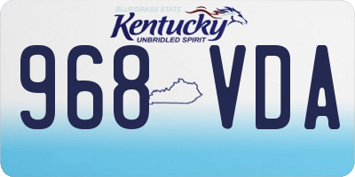 KY license plate 968VDA