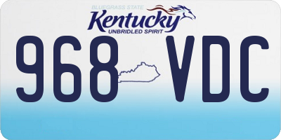 KY license plate 968VDC