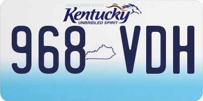 KY license plate 968VDH
