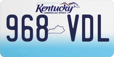 KY license plate 968VDL