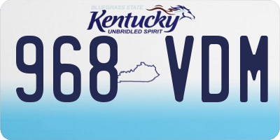 KY license plate 968VDM