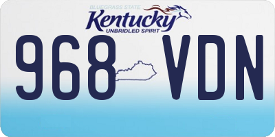KY license plate 968VDN