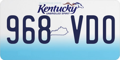 KY license plate 968VDO