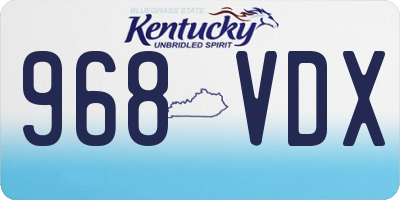 KY license plate 968VDX