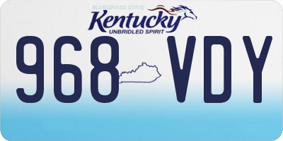 KY license plate 968VDY