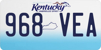 KY license plate 968VEA