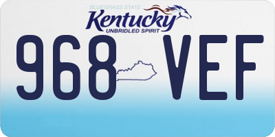 KY license plate 968VEF