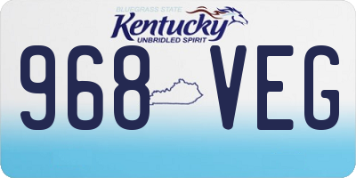 KY license plate 968VEG