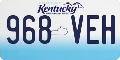 KY license plate 968VEH