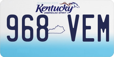 KY license plate 968VEM