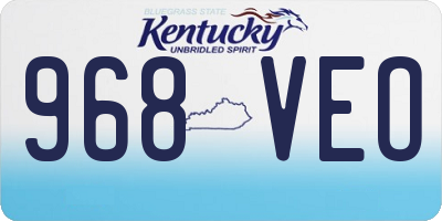 KY license plate 968VEO