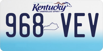 KY license plate 968VEV
