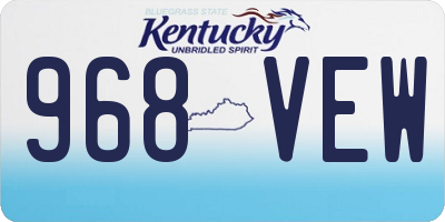 KY license plate 968VEW