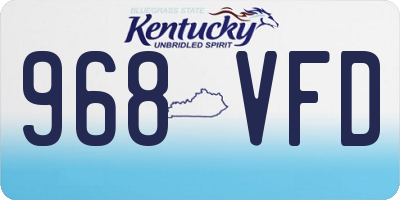 KY license plate 968VFD