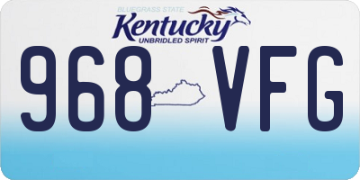 KY license plate 968VFG