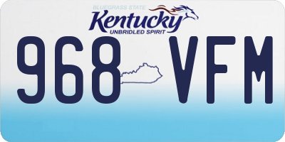 KY license plate 968VFM